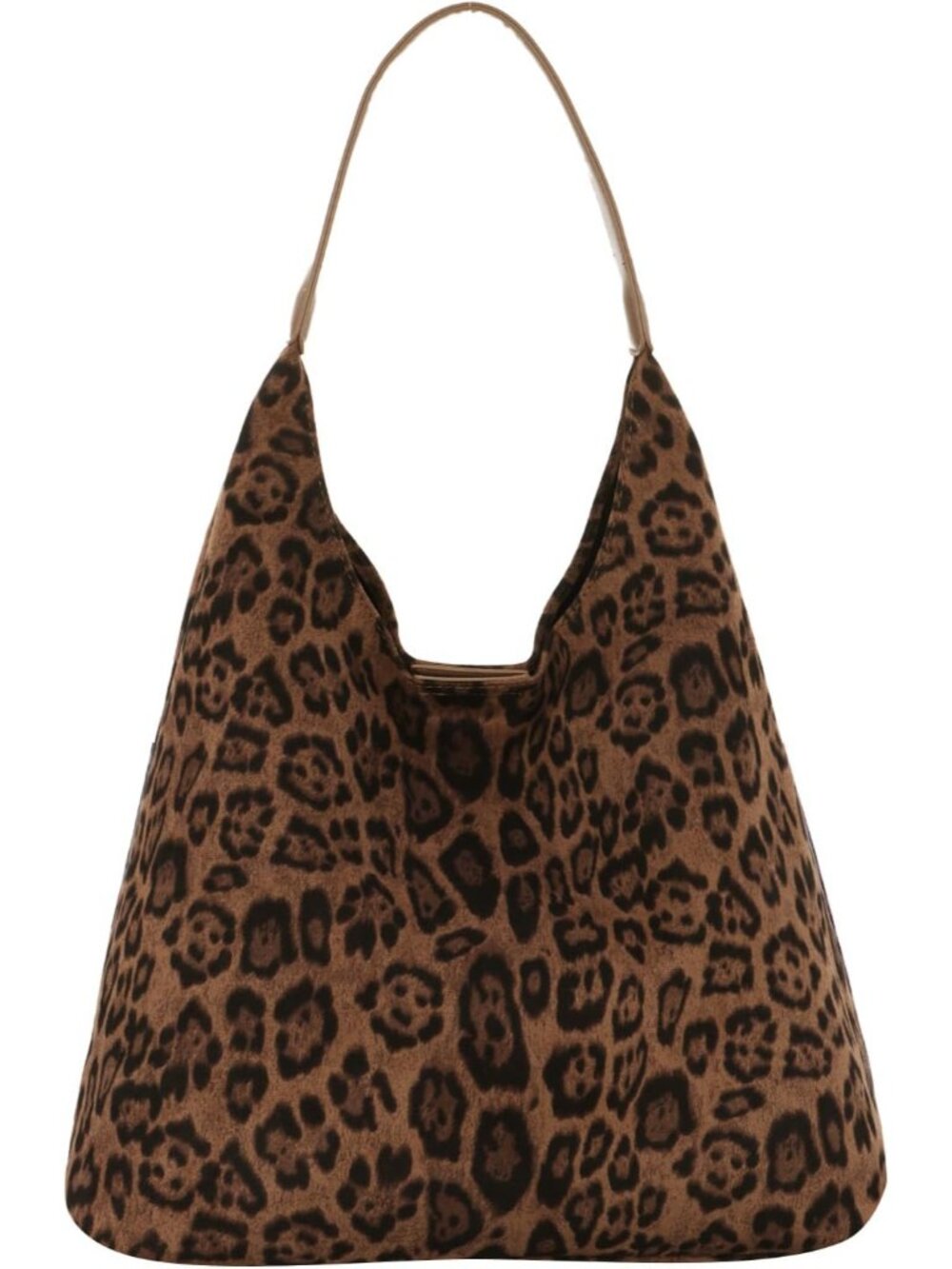Leopard Tote Bag for Women Suede Leather Cheetah Print Hobo Shoulder Bag Large V